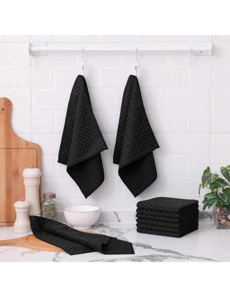Kitinjoy Paño de Microfibra 12 Unidades 30x30 cm Negro
