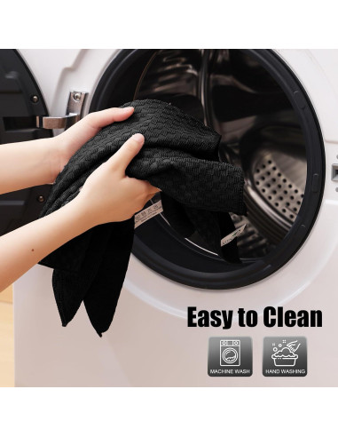 Kitinjoy Paño de Microfibra 12 Unidades 30x30 cm Negro