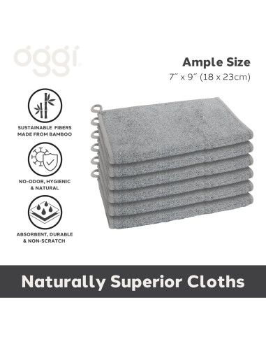 Paños de Cocina Oggi Bambou 6 Pcs 17x23 cm Absorbentes