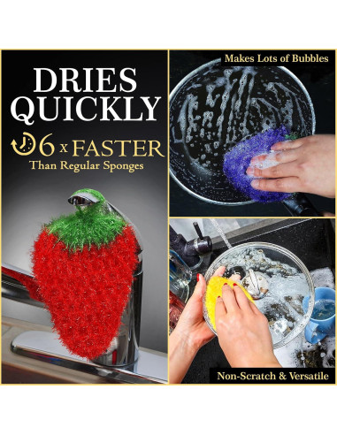 Esponjas de Cocina Dish Scrubbie 5 Pcs Reutilizables Multiusos