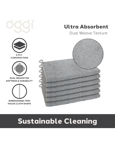 Paños de Cocina Oggi Bambou 6 Pcs 17x23 cm Absorbentes