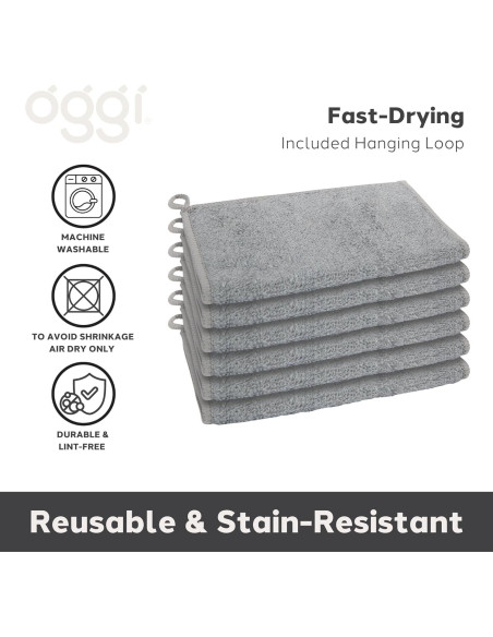 Paños de Cocina Oggi Bambou 6 Pcs 17x23 cm Absorbentes