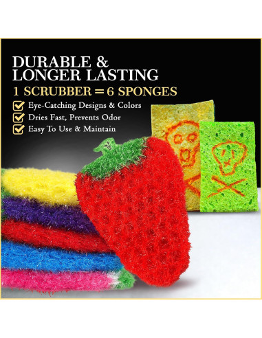 Esponjas de Cocina Dish Scrubbie 5 Pcs Reutilizables Multiusos