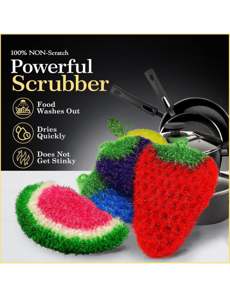 Esponjas de Cocina Dish Scrubbie 5 Pcs Reutilizables Multiusos