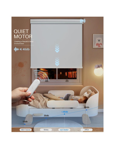 Persianas enrollables motorizadas JaeJaes 89x183 cm blancas