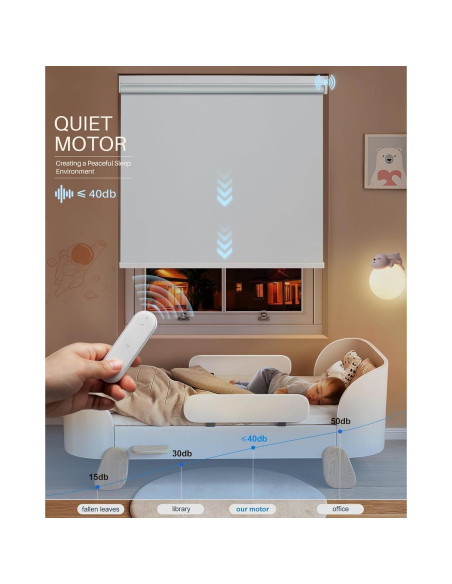 Persianas enrollables motorizadas JaeJaes 89x183 cm blancas