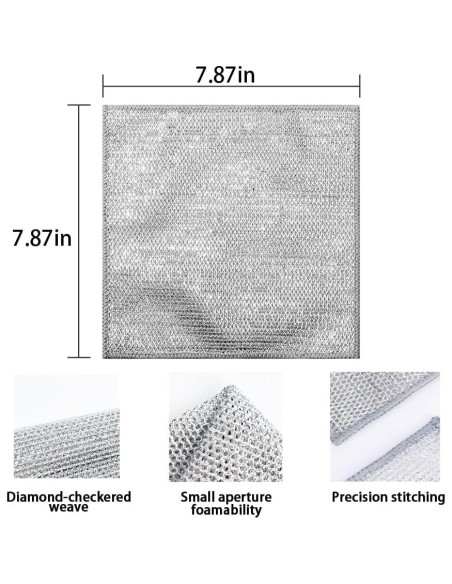 Paño de cocina reutilizable KWBLWF 20x20 cm 8 unidades