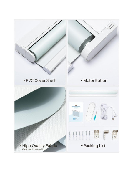Persianas enrollables motorizadas JaeJaes 89x183 cm blancas