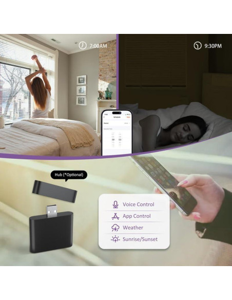 Persianas Motorizadas Hapadif Solar 60x163 cm Opacas Blancas