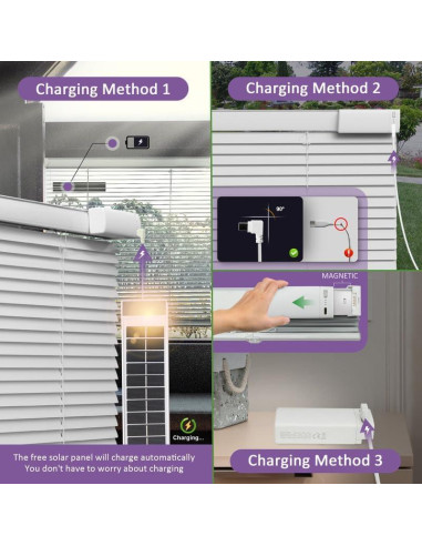 Persianas Motorizadas Hapadif Solar 60x163 cm Opacas Blancas