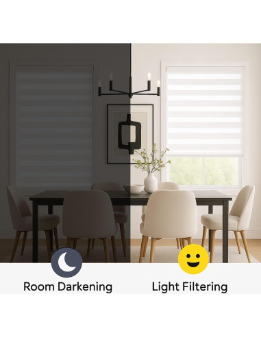 Persianas Zebra Sin Cuerda ShadesU 35x72 cm Color Blanco