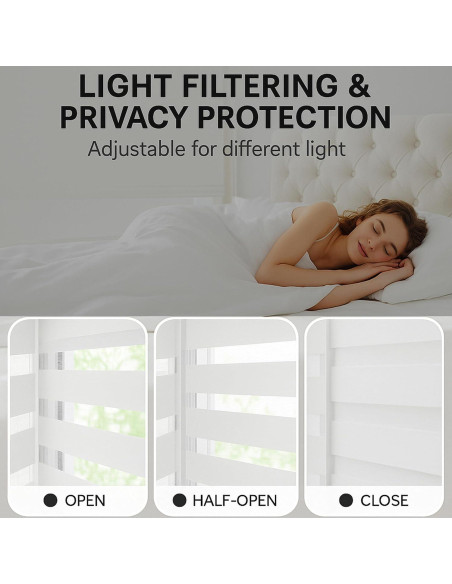 Persianas Zebra Sin Cuerda ShadesU 35x72 cm Color Blanco