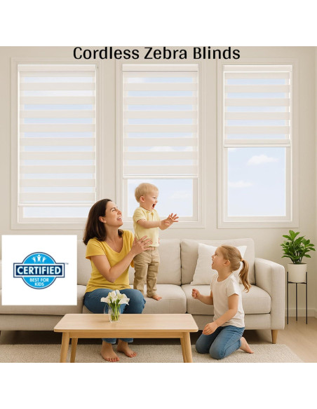 Persianas Zebra Sin Cuerda ShadesU 35x72 cm Color Blanco