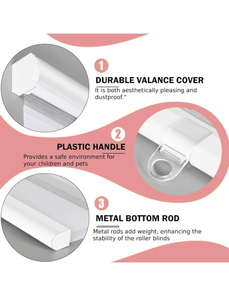 Persianas Zebra Sin Cuerda ShadesU 35x72 cm Color Blanco