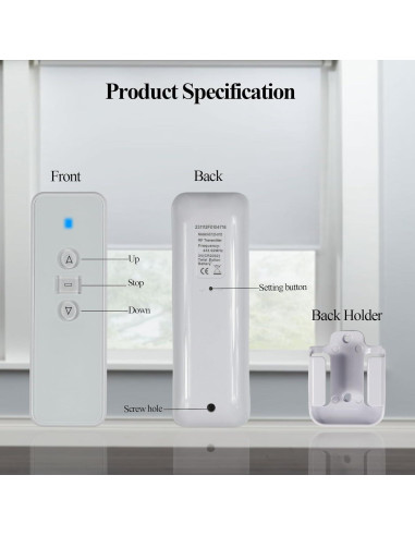 Control Remoto Inalámbrico KOCOZA AC123-01 para Persianas