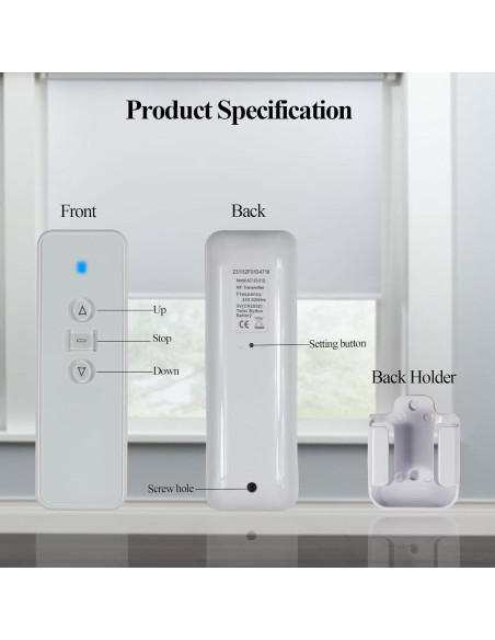 Control Remoto Inalámbrico KOCOZA AC123-01 para Persianas