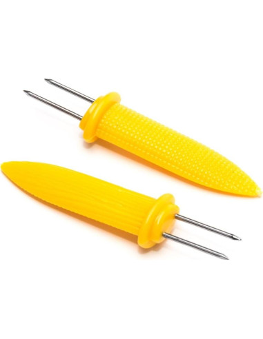 Soportes de maíz Jumbo Fox Run, set de 8, acero inoxidable