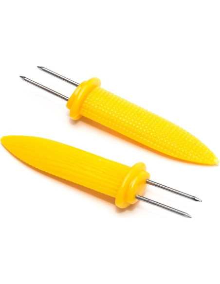 Soportes de maíz Jumbo Fox Run, set de 8, acero inoxidable