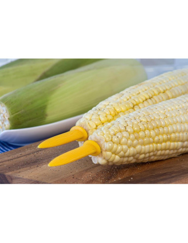 Soportes de maíz Jumbo Fox Run, set de 8, acero inoxidable