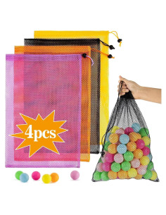 4PCS Bolsa de Malla MAQIHAN con Cierre de Cuerda 45x30cm