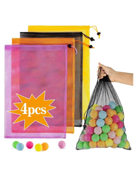 4PCS Bolsa de Malla MAQIHAN con Cierre de Cuerda 45x30cm