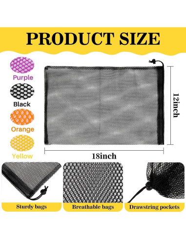 4PCS Bolsa de Malla MAQIHAN con Cierre de Cuerda 45x30cm