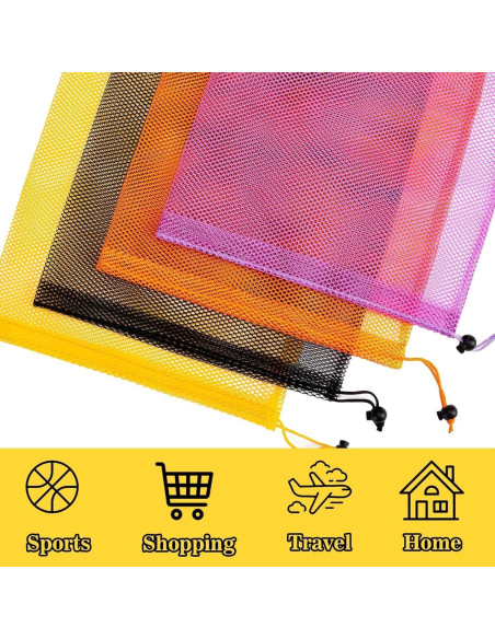 4PCS Bolsa de Malla MAQIHAN con Cierre de Cuerda 45x30cm