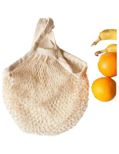 Bolsas de Compras Reutilizables Ahyuan Pack 3 Algodón Beige 2