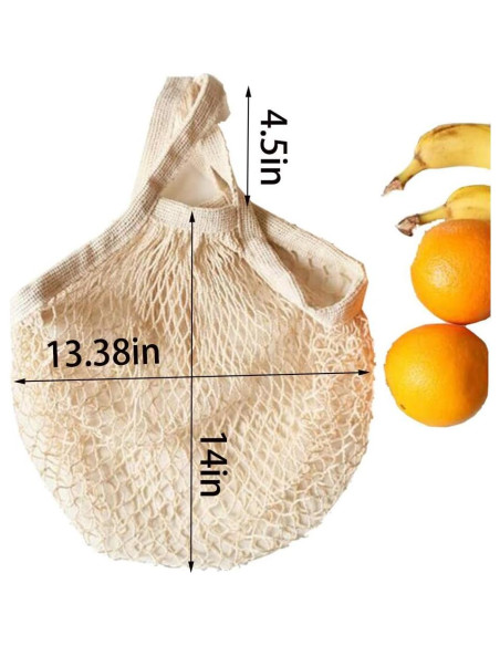 Bolsas de Compras Reutilizables Ahyuan Pack 3 Algodón Beige