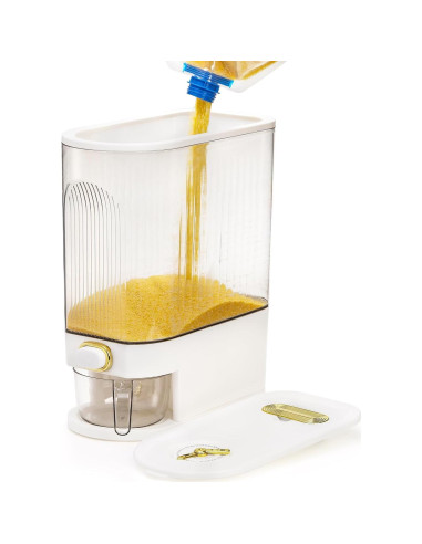 Dispensador de Arroz Cididu 22 lbs Transparente con Taza Medidora