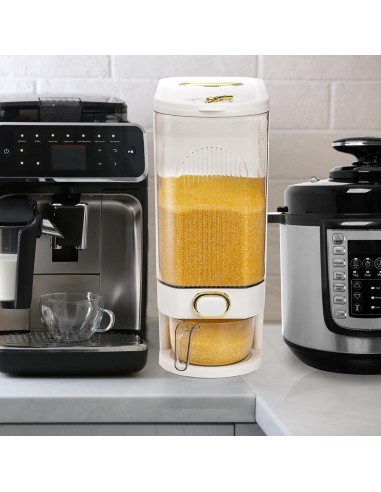 Dispensador de Arroz Cididu 22 lbs Transparente con Taza Medidora