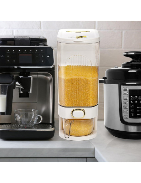 Dispensador de Arroz Cididu 22 lbs Transparente con Taza Medidora