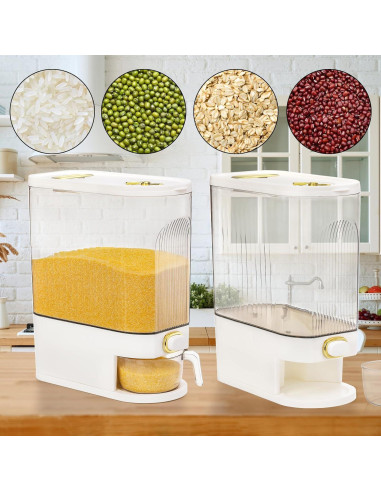 Dispensador de Arroz Cididu 22 lbs Transparente con Taza Medidora