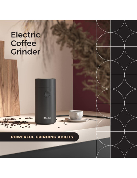 Molinillo de Café Eléctrico Mueller - Acero Inoxidable Negro