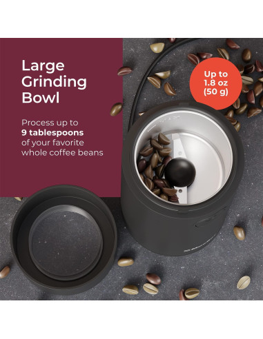 Molinillo de Café Eléctrico Mueller - Acero Inoxidable Negro