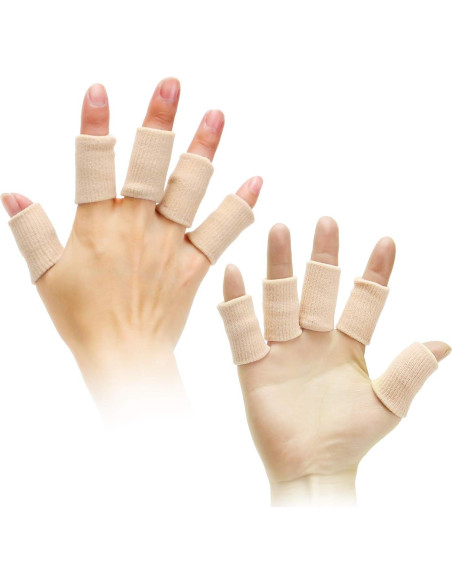 20 Mangas Protectores de Dedos Senkary Beige Soporte Artritis
