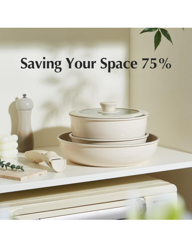 Juego de Ollas y Sartenes de Cerámica Redchef, 22 Piezas, Antiadherentes