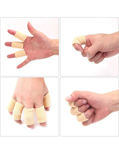 20 Mangas Protectores de Dedos Senkary Beige Soporte Artritis