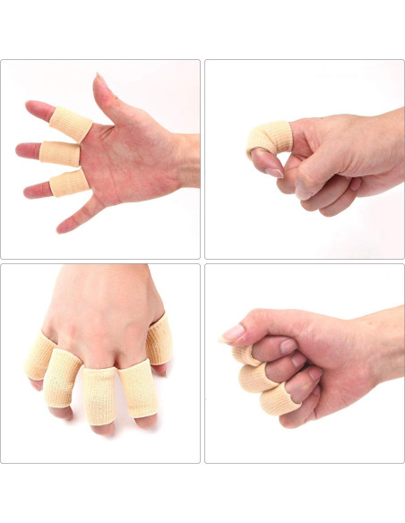 20 Mangas Protectores de Dedos Senkary Beige Soporte Artritis
