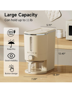 Dispensador de Arroz UFORU 4,99 kg con Taza Medidora 2