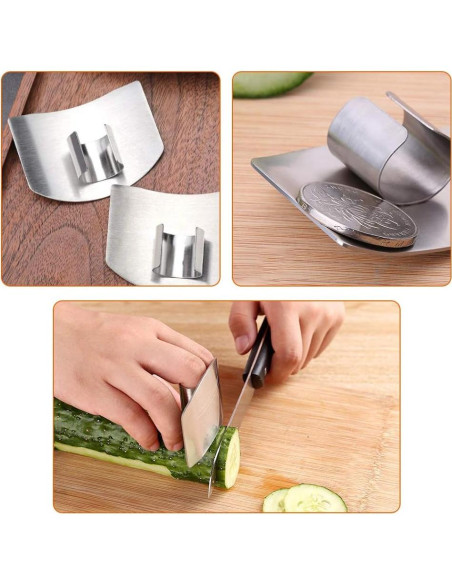 3 Protectores de Dedos SLXDEX Acero Inoxidable Ajustables