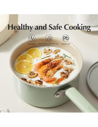 Cacerola Antiadherente Cerámica Redchef 2.5QT Verde