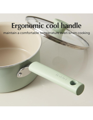 Cacerola Antiadherente Cerámica Redchef 2.5QT Verde