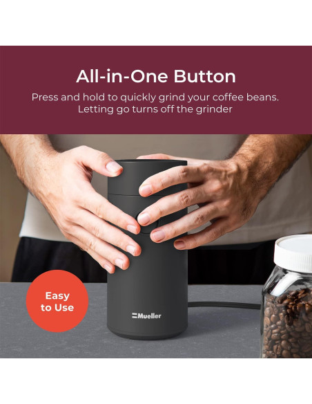 Molinillo de Café Eléctrico Mueller - Acero Inoxidable Negro
