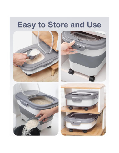 Contenedor de Almacenamiento de Alimentos DDMOMMY 25L Plegable