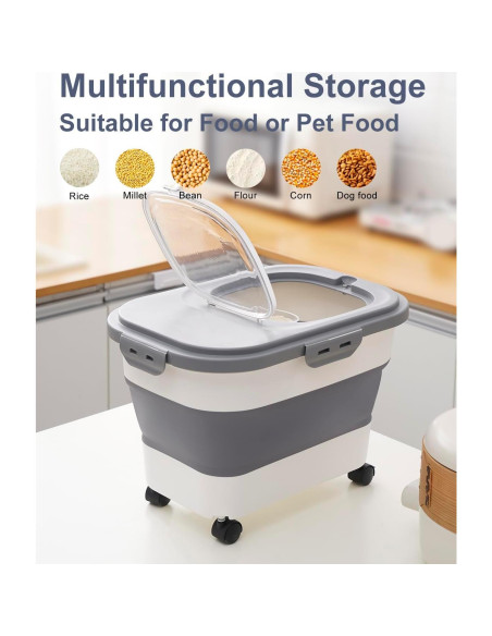 Contenedor de Almacenamiento de Alimentos DDMOMMY 25L Plegable