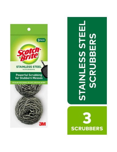 Esponjas de Acero Inoxidable Scotch-Brite - 3 Unidades