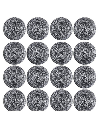 16 Estropajos de Acero Inoxidable NRDBEEEC para Limpieza