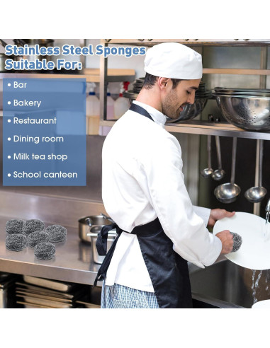 Estropajos de Acero Inoxidable Roshtia 40 Pcs 9-9.5 cm