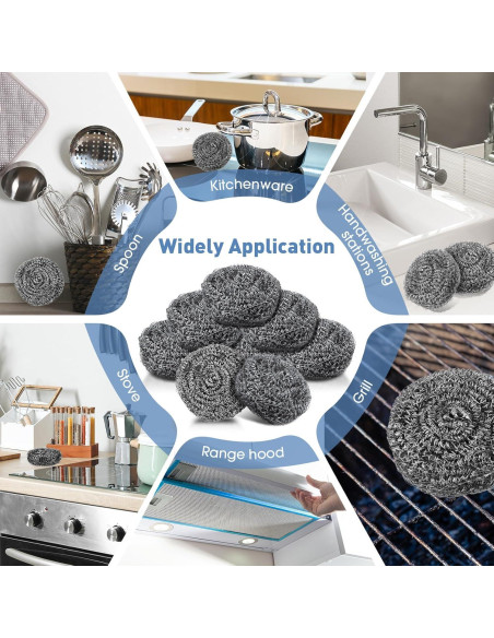 Estropajos de Acero Inoxidable Roshtia 40 Pcs 9-9.5 cm